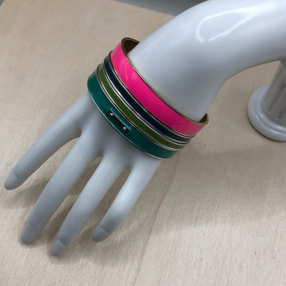 Curated bundle Fossil and Jcrew stackable look colorful enamel bangle bracelets